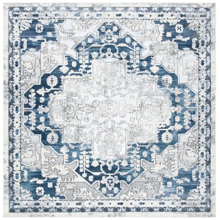 Safavieh 6 ft. 7 in. x 6 ft. 7 in. Lagoon Power Loomed Square Area Rug Navy & Grey LGN172N-7SQ